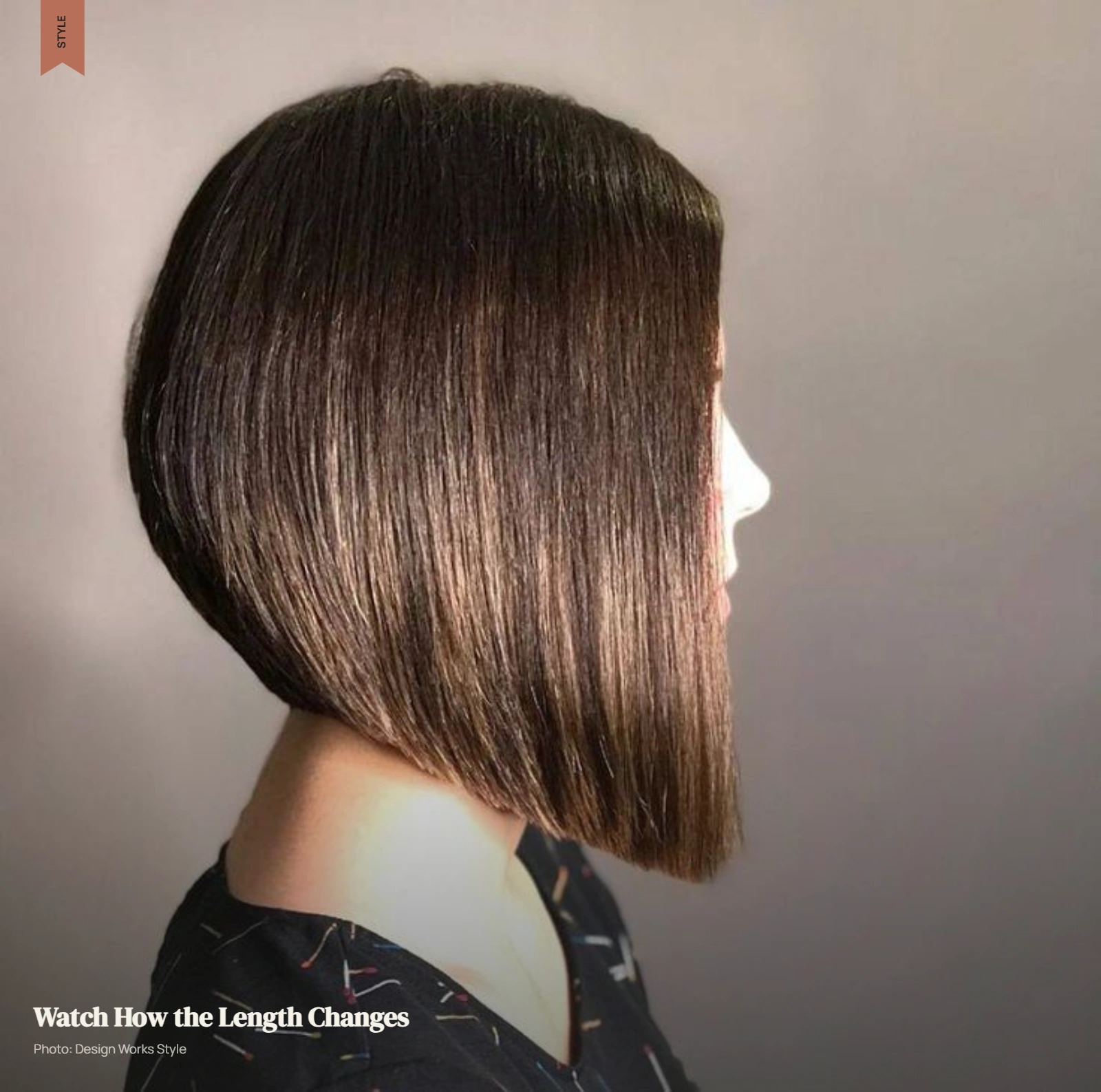 Angled bob with a shorter back and progressively longer front sections