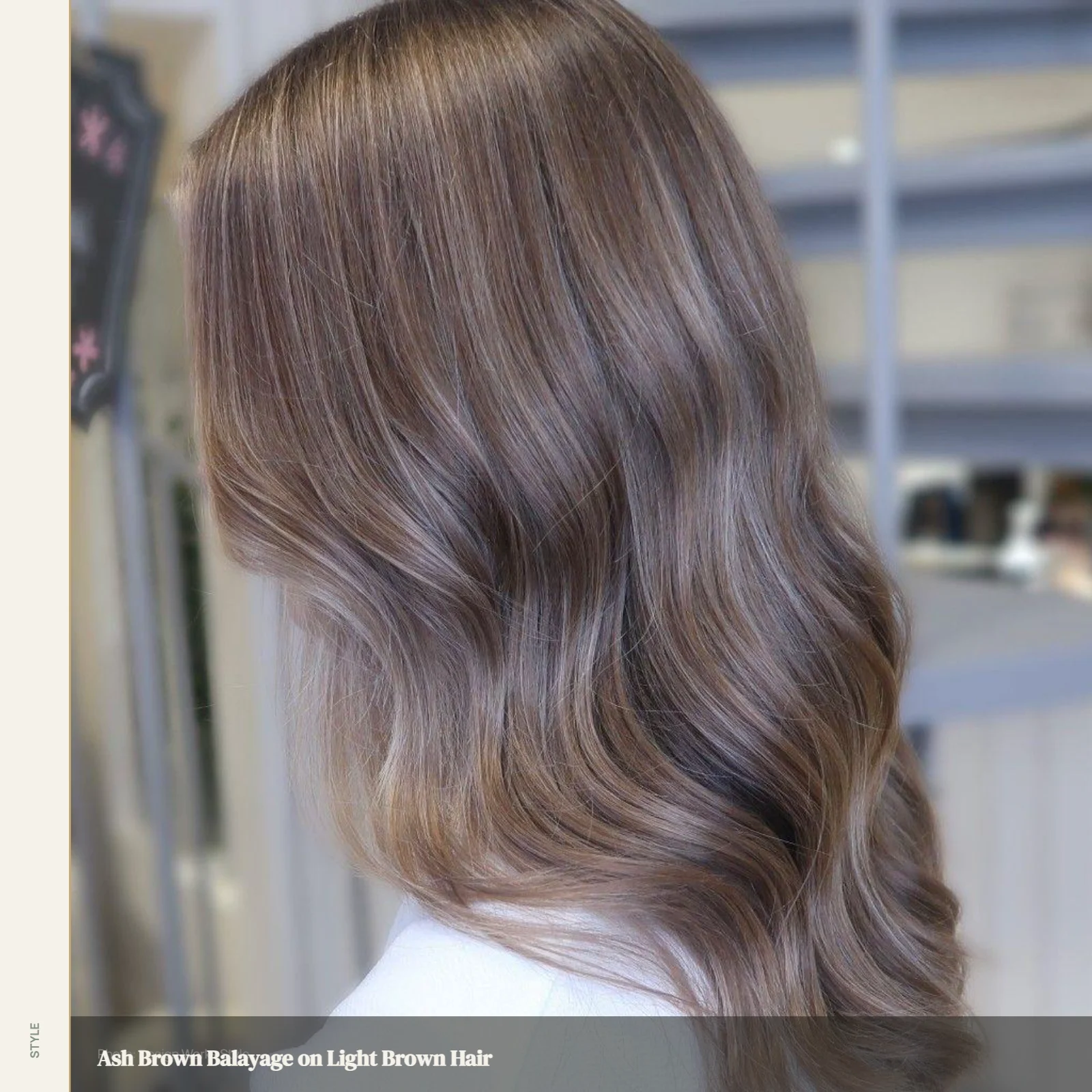 Light brown hair with subtle cool ash-brown balayage creating tonal variation