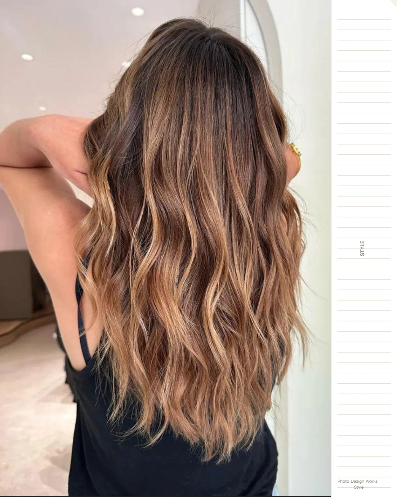 Light brown hair with subtle caramel balayage adding warm tonal dimension