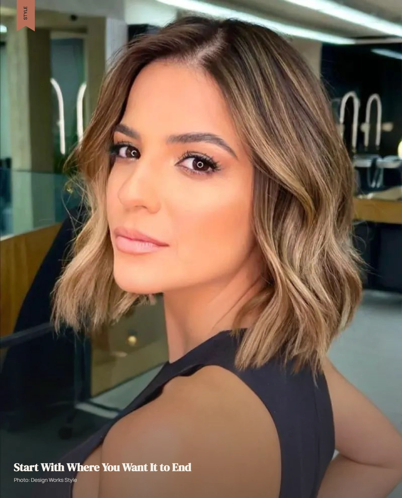 Chin-length bob with soft movement ending around the jaw and upper neck
