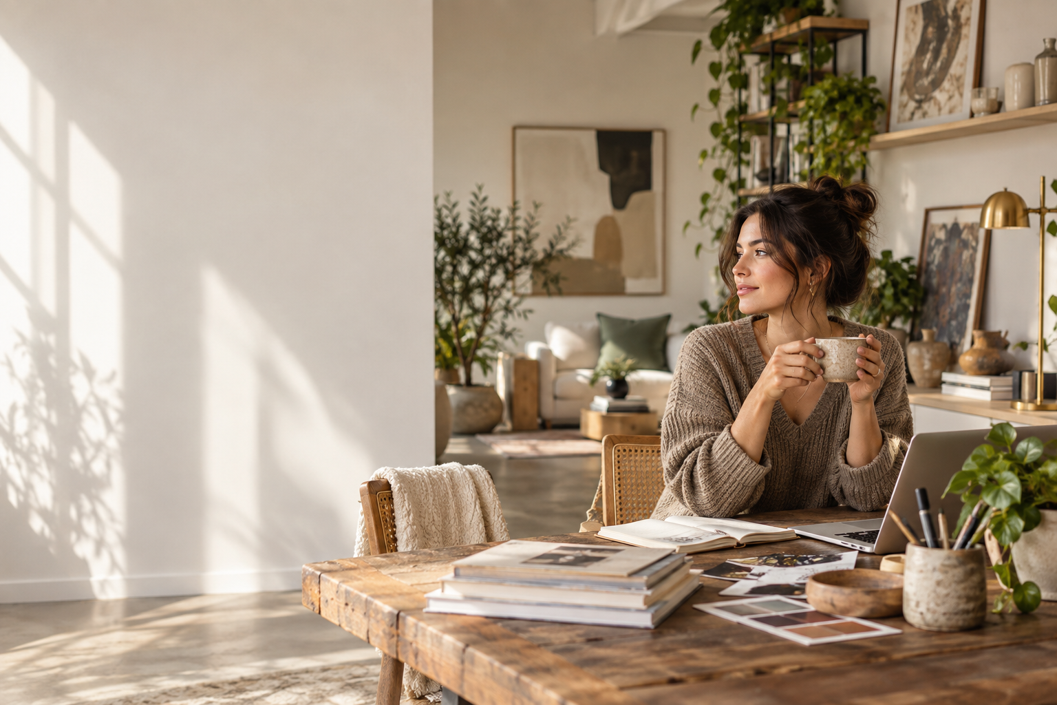 Editorial lifestyle scene representing style, design and creative living