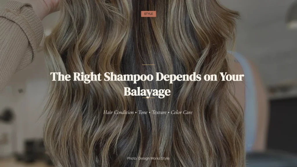 Dimensional balayage with darker roots and lighter caramel and blonde pieces through the lengths