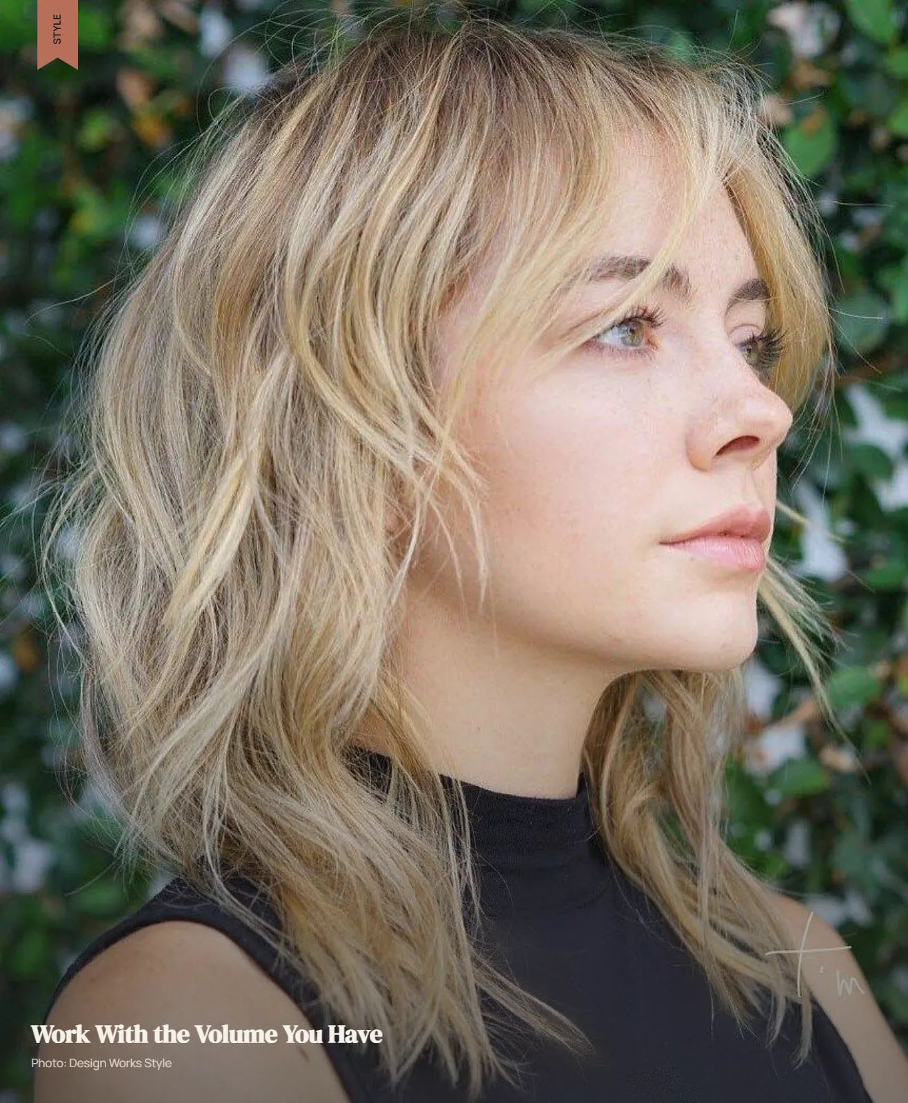 Fine hair styled with controlled volume, soft movement, and face-framing pieces
