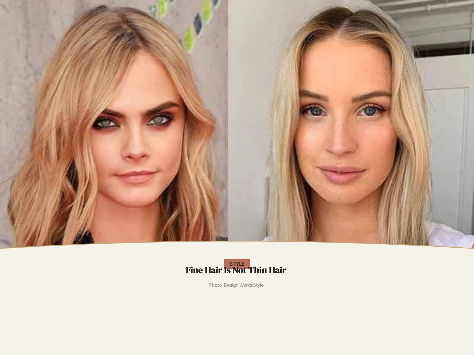 Fine hair with slender strands compared with lower-density hair coverage