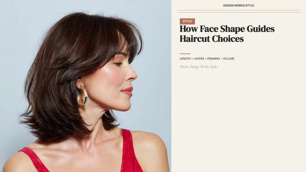 Layered haircut showing length, face-framing pieces, and overall hair shape