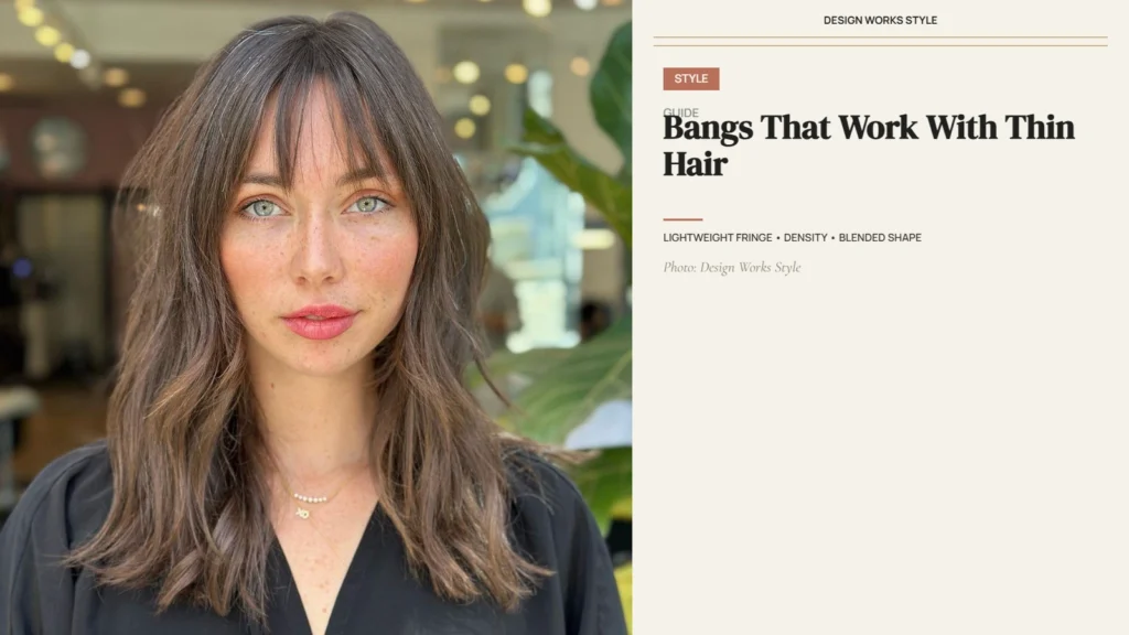 Lightweight fringe with natural root volume and longer pieces blending into the surrounding hair
