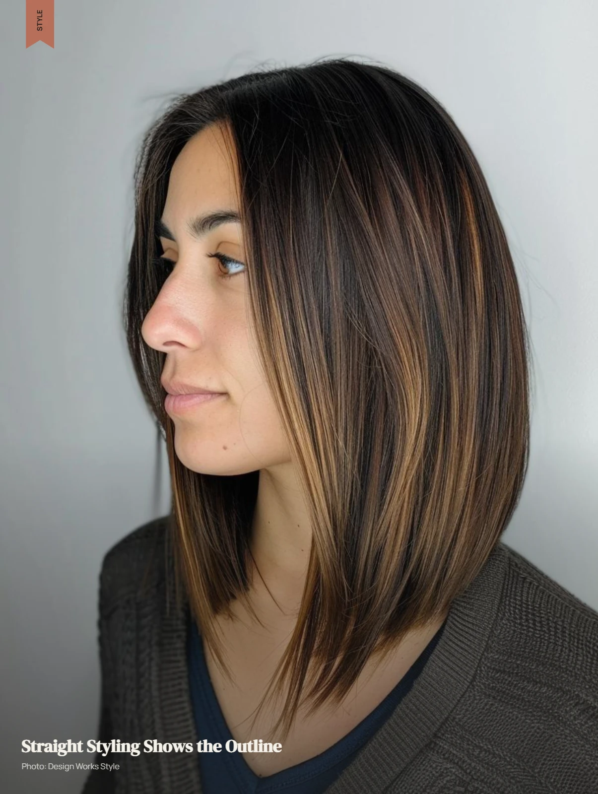 Straight lob with a clean outline and slightly longer front sections