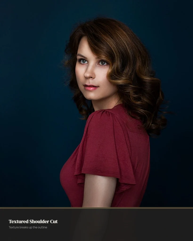 Textured shoulder-length wavy haircut with natural tousled movement