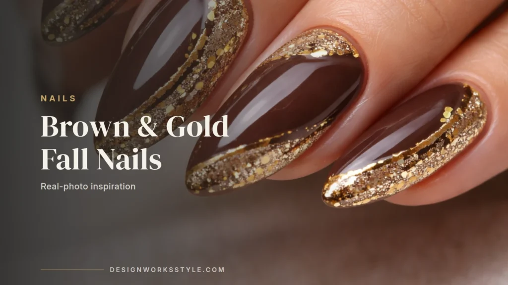 Brown and Gold Fall Nail Designs cover