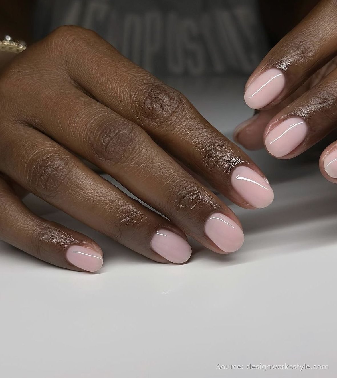 Glossy salon gel manicure with a long wearing high shine finish