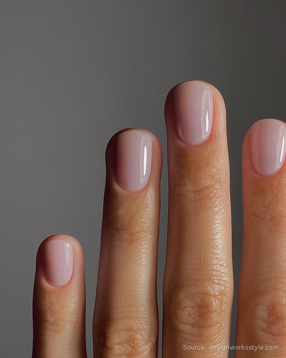 Glossy clear natural nails