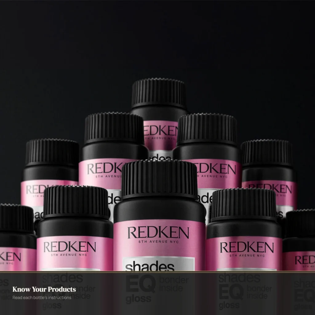 Group of Redken Shades EQ hair gloss bottles