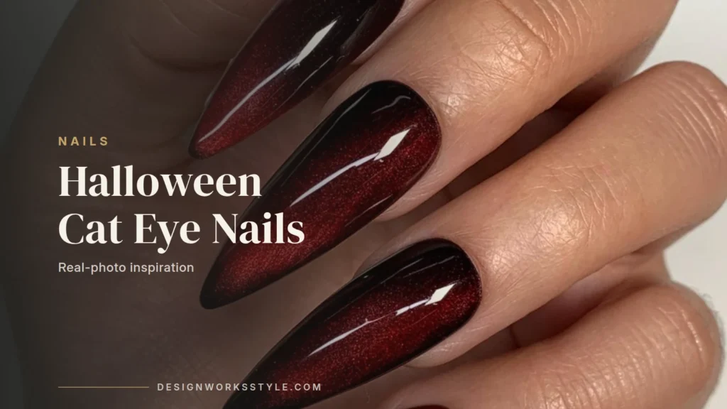 Halloween Cat Eye Nail Designs cover