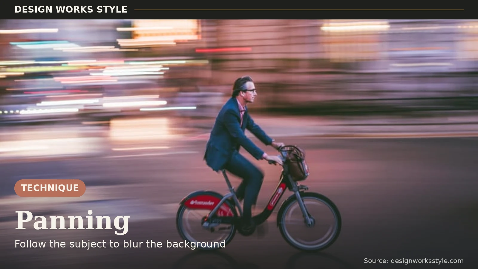 Panning photo of a moving subject with blurred background