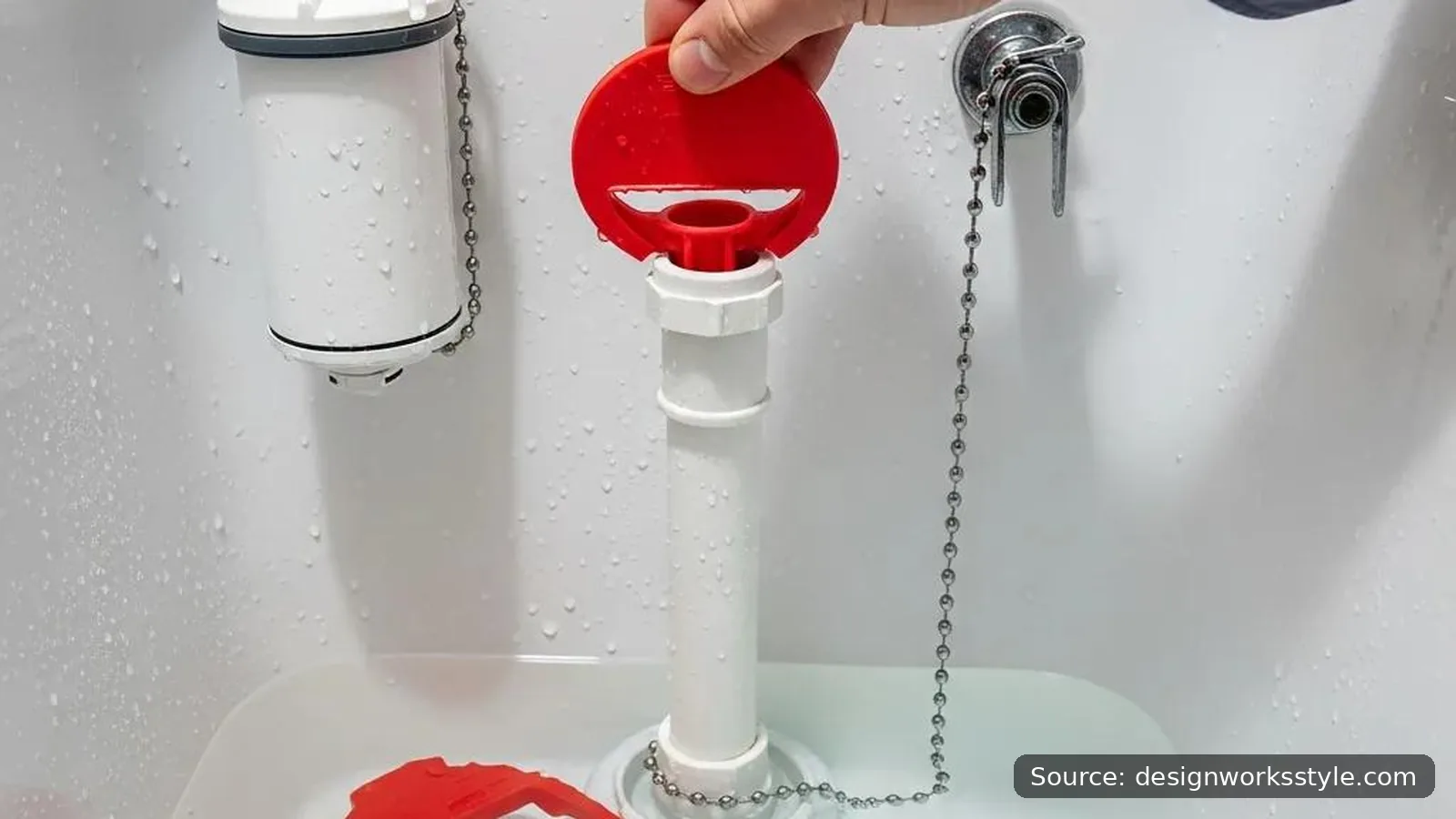 Replacing a worn toilet flapper valve