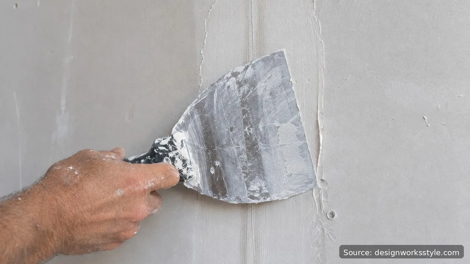 Filling a wallpaper seam with spackle before painting